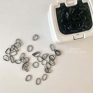 韓國文青系彈開盒裝小橡皮筋盒-黑色 髮束 髮飾 髮圈（一盒800入）