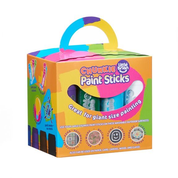 英國【Little Brian】兒童可洗式無毒水彩棒-超霸12色  有機顏料 口紅型筆管 好握 好擦拭 好清洗