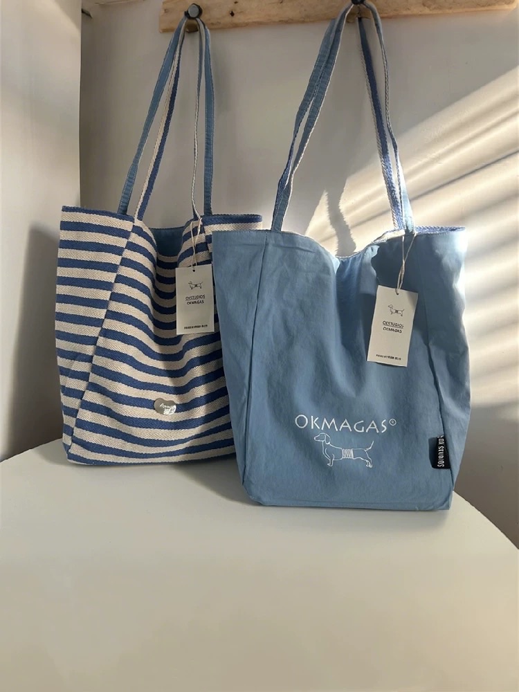 海鹽藍臘腸造型雙面單肩包