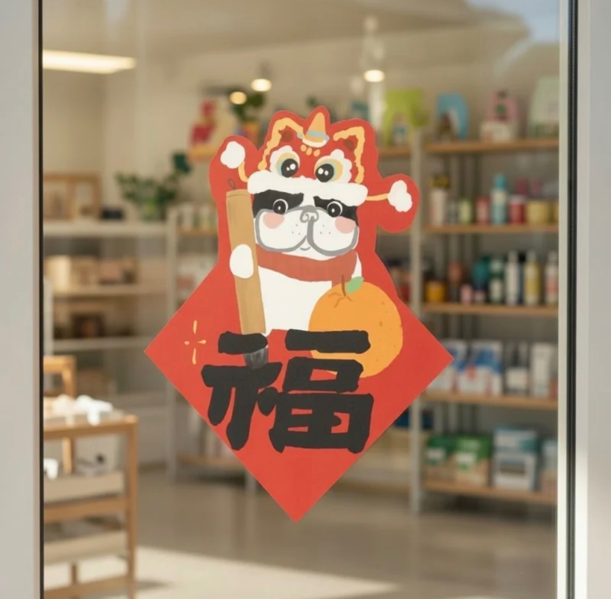 法鬥巴哥造型原創春聯