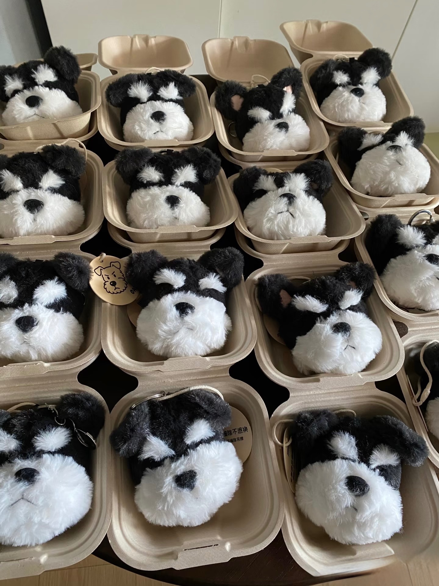 獵狐梗雪納瑞毛絨包包吊飾