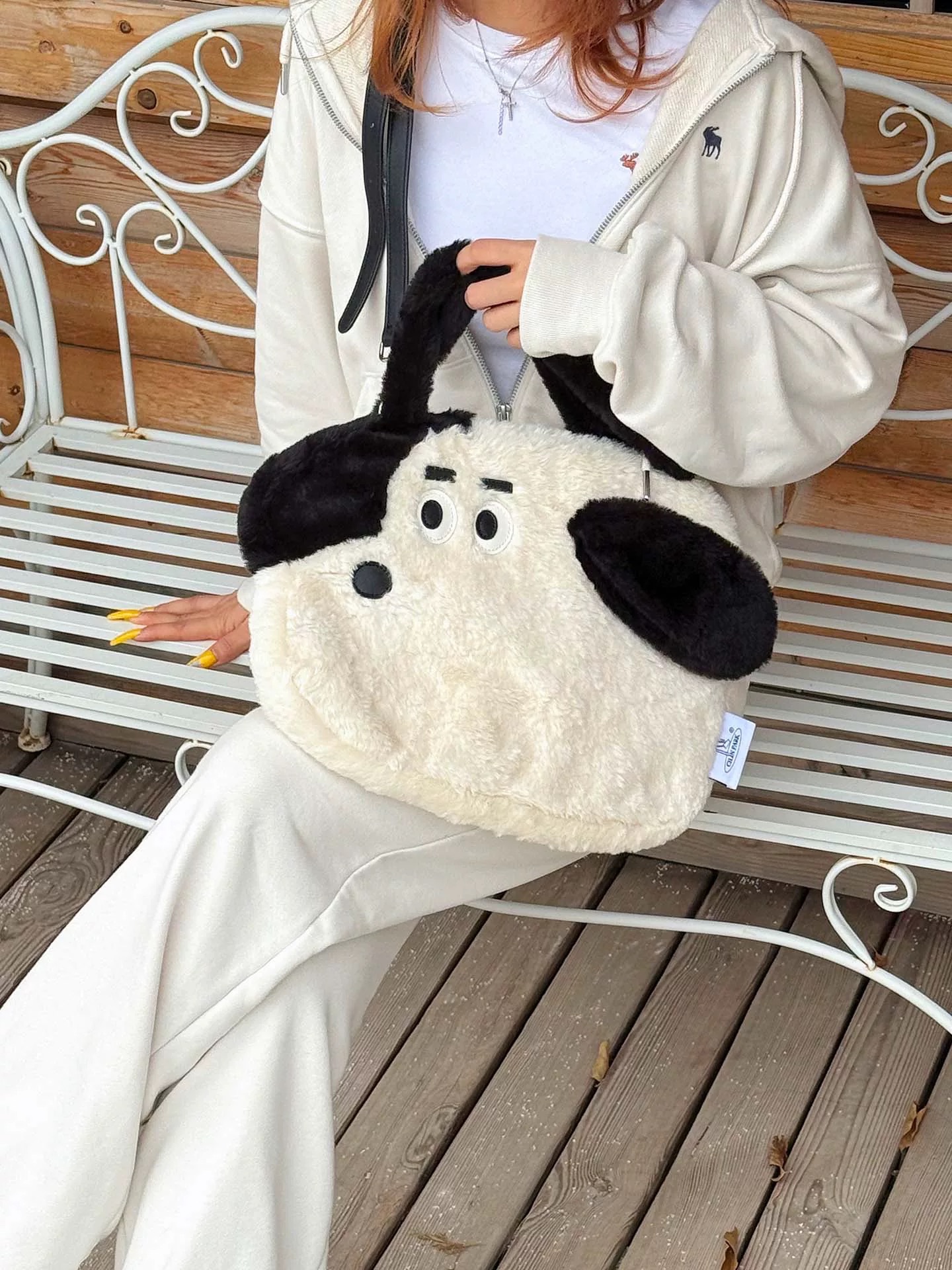 軟萌小狗毛絨手提斜挎包