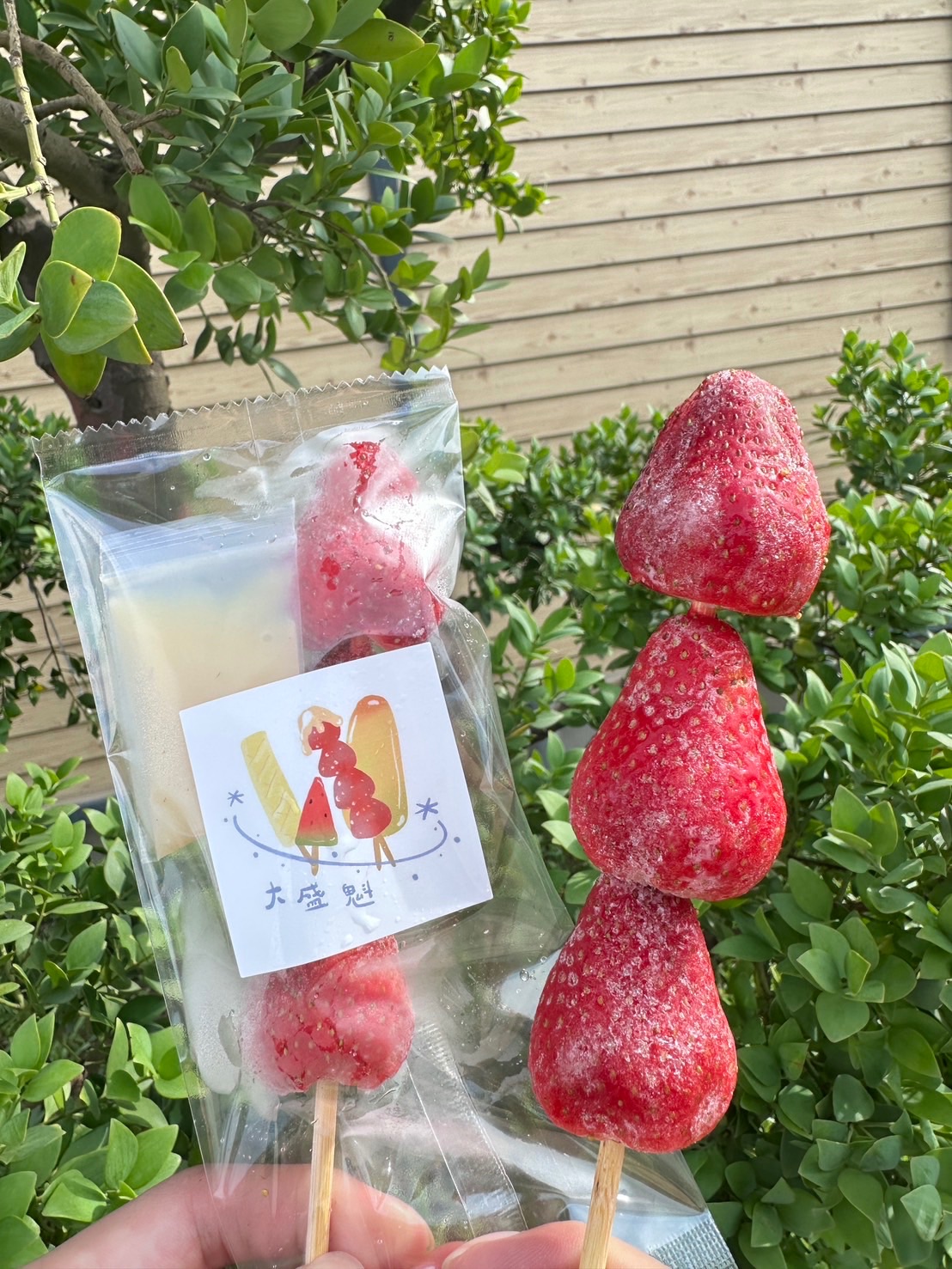 草莓冰棍（附一包煉乳）