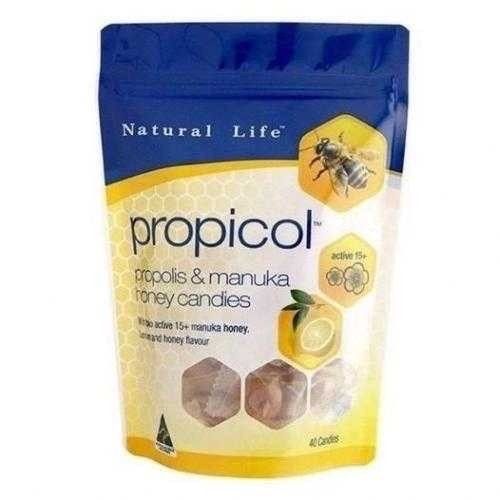 Natural Life 活性麥盧卡蜂蜜蜂膠潤喉糖 40粒入