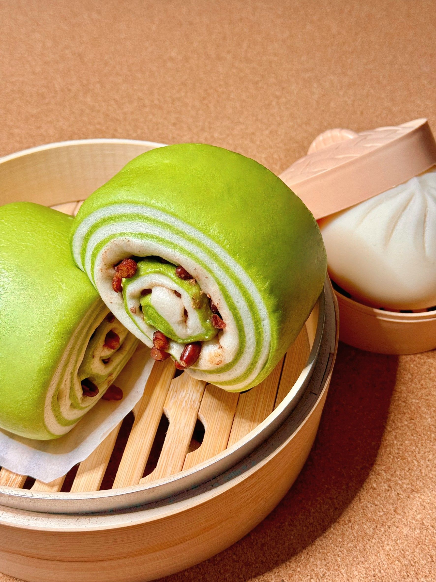 抹茶蜜紅豆饅頭-純素（3入）