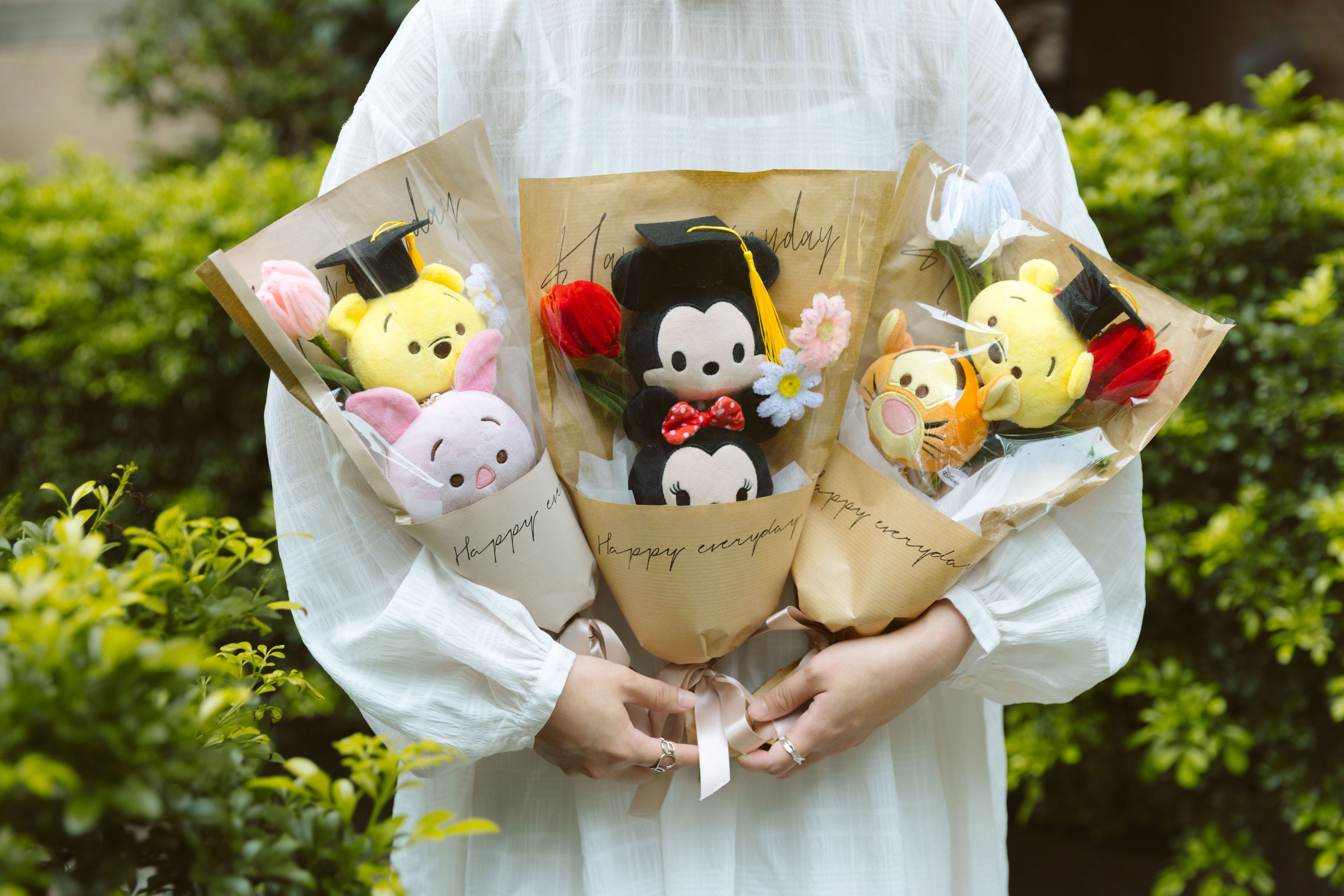 客製化Q萌大頭娃娃手工毛根花束🌼（❌無畢業帽）