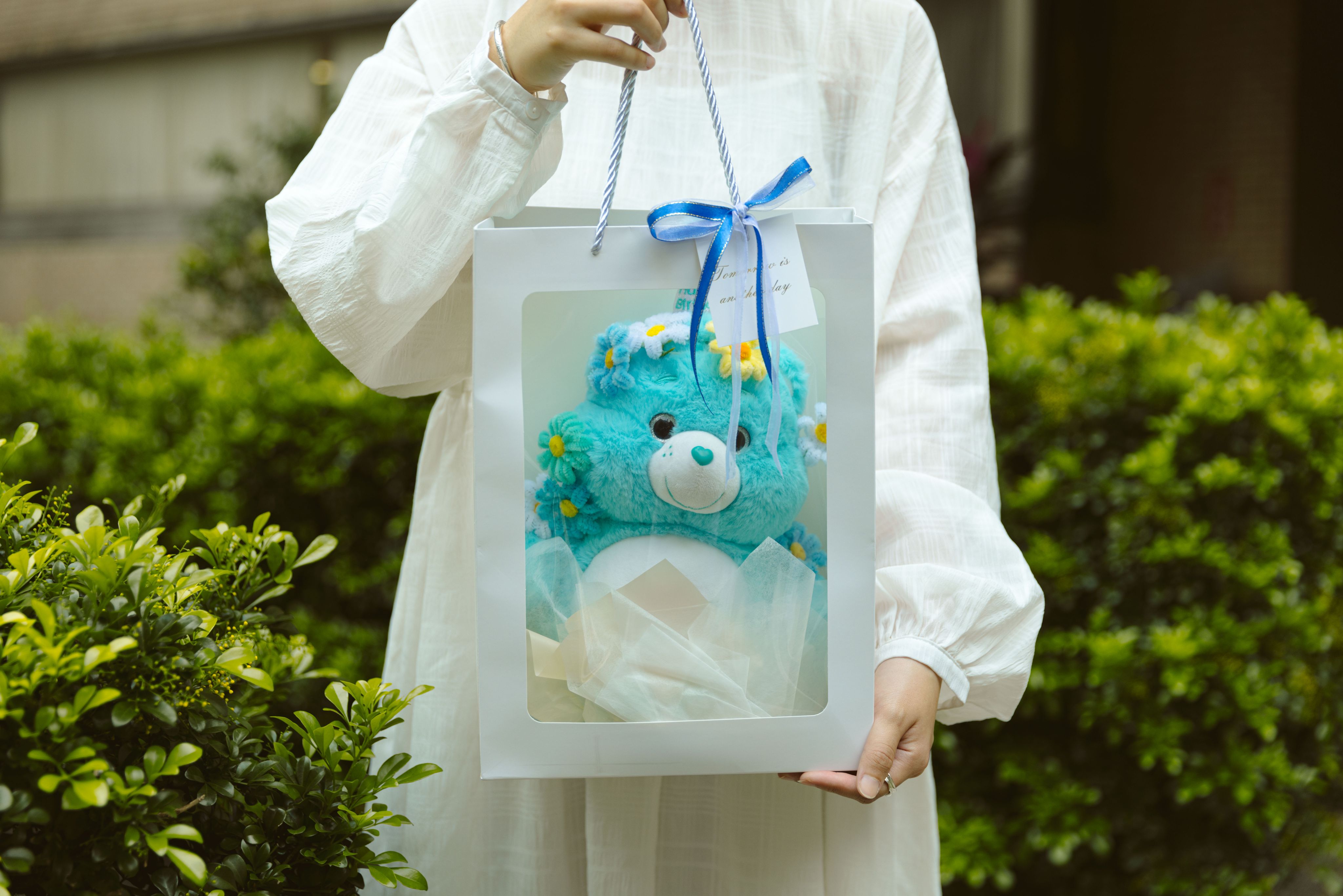 客製化花仙子派對熊 手工毛根花禮盒🌈