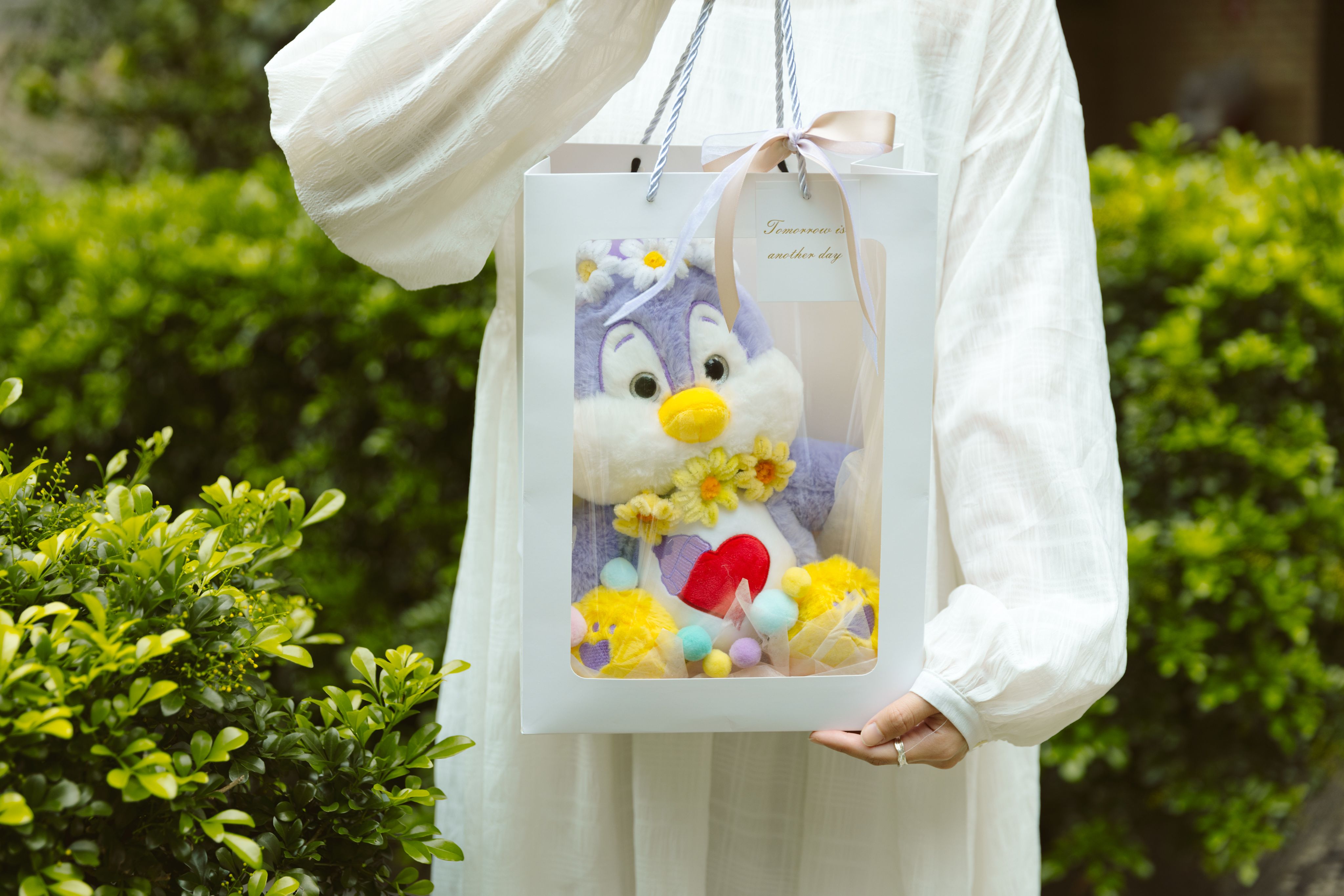 客製化愛心企鵝 手工毛根花禮盒🐧