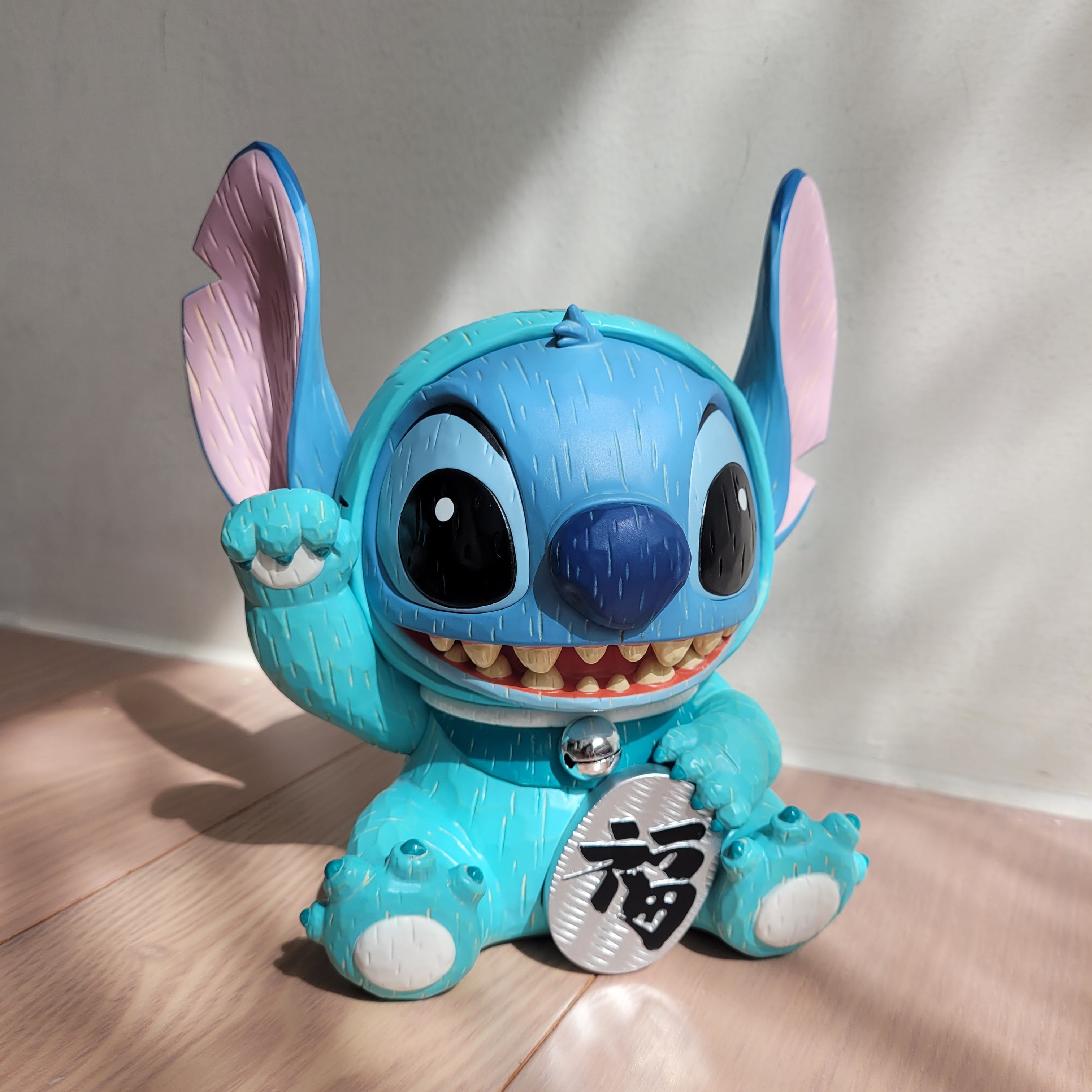 TTF限定 URDU 福部屋 迪士尼幸運系列 招財貓-史迪奇 薄荷綠色版17cm