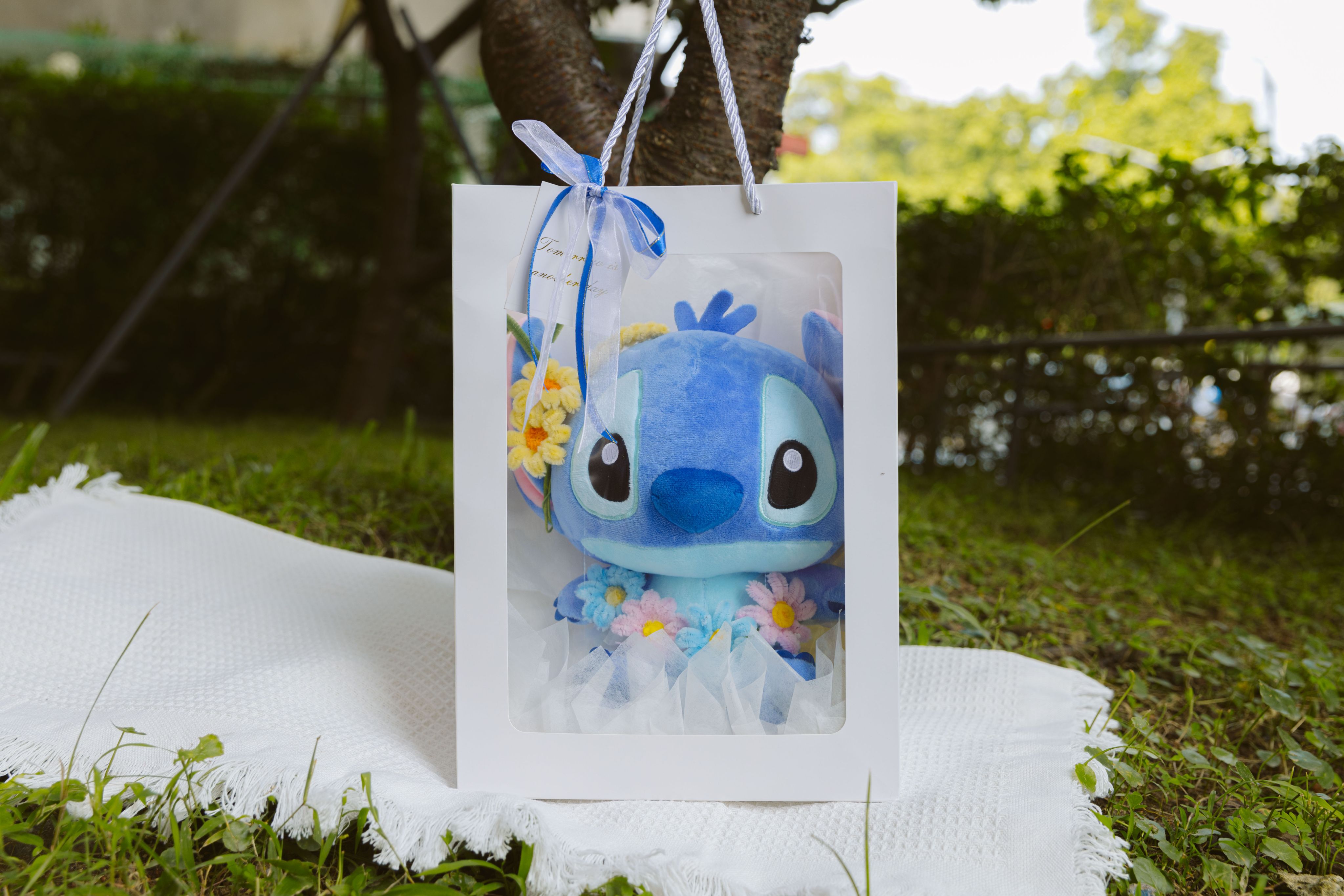 客製化夏威夷的外星寶貝 手工毛根花束娃娃禮盒