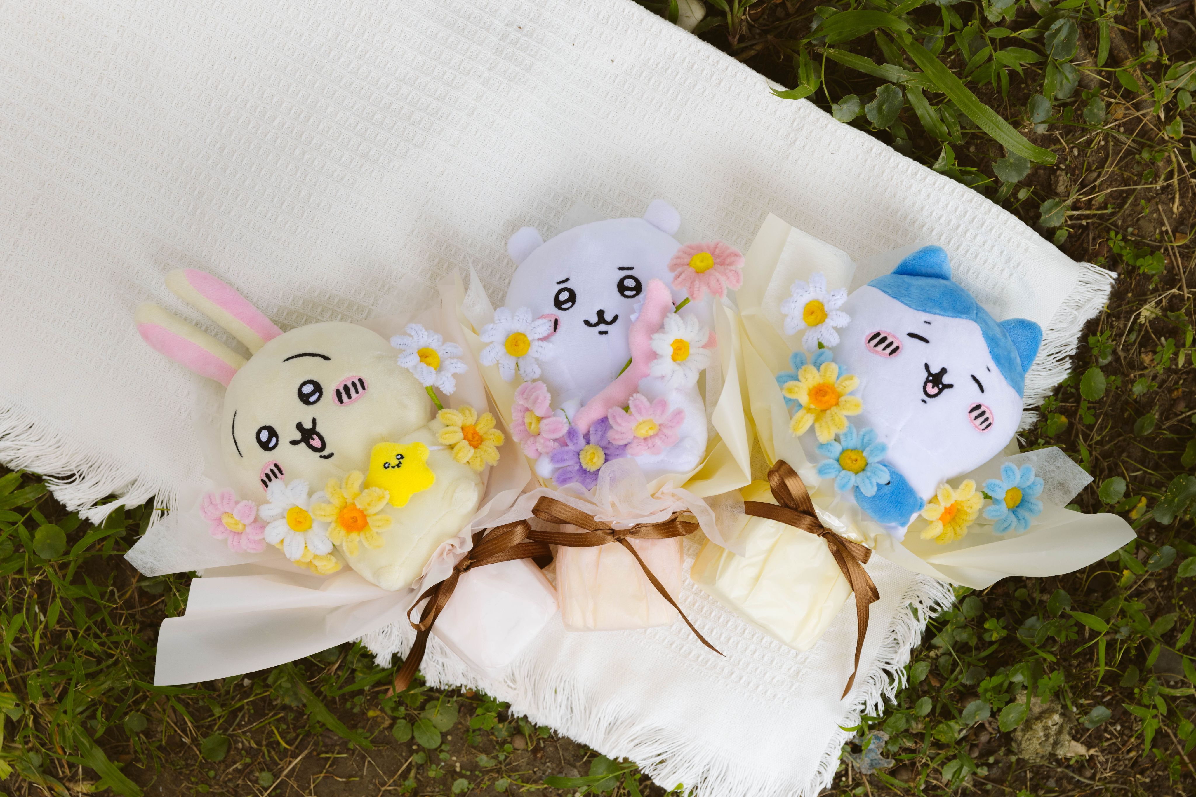 客製化花花同樂會 手工毛根花束🛍️附提袋