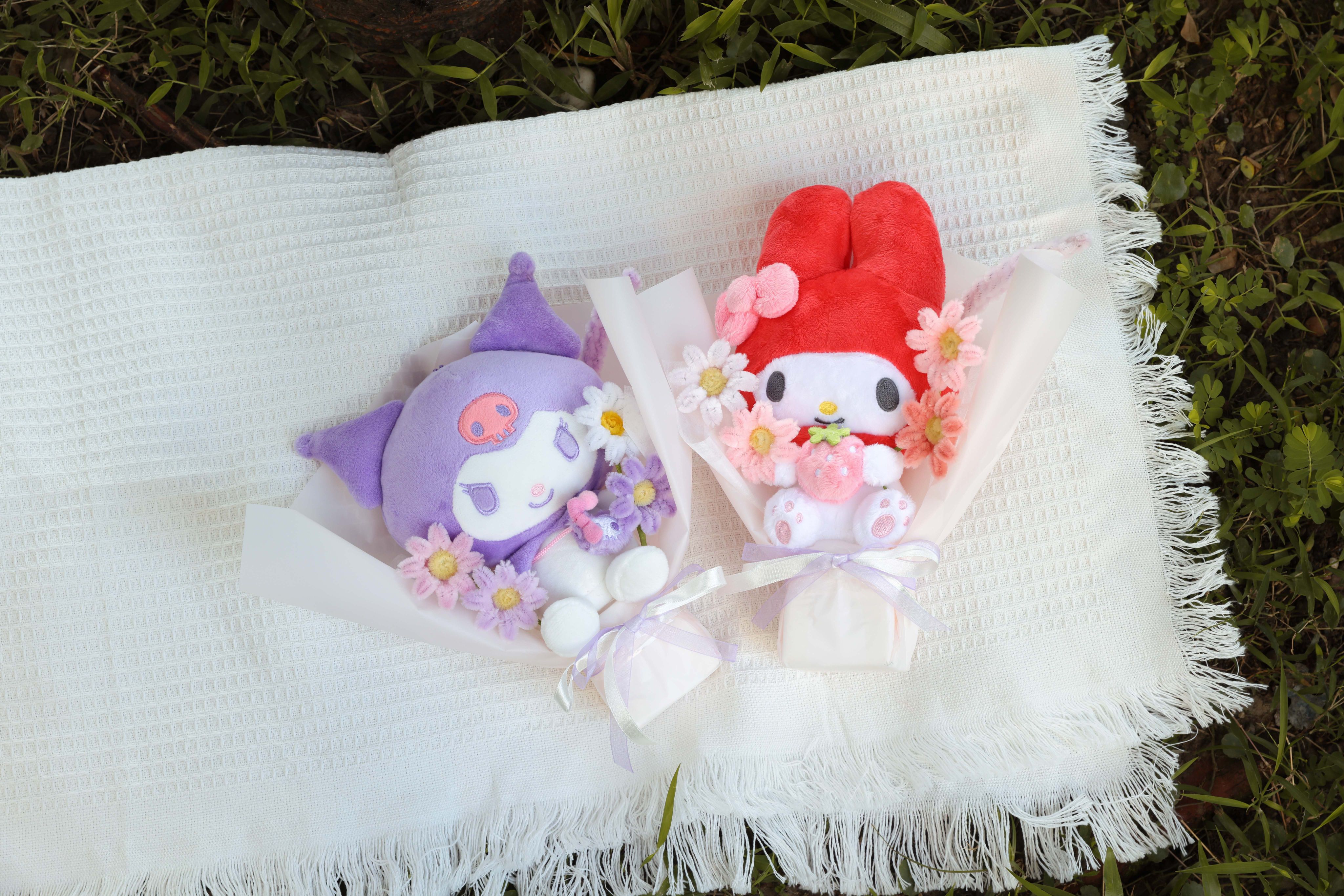 客製化酷妹與甜妹 手工毛根花束🛍️附提袋