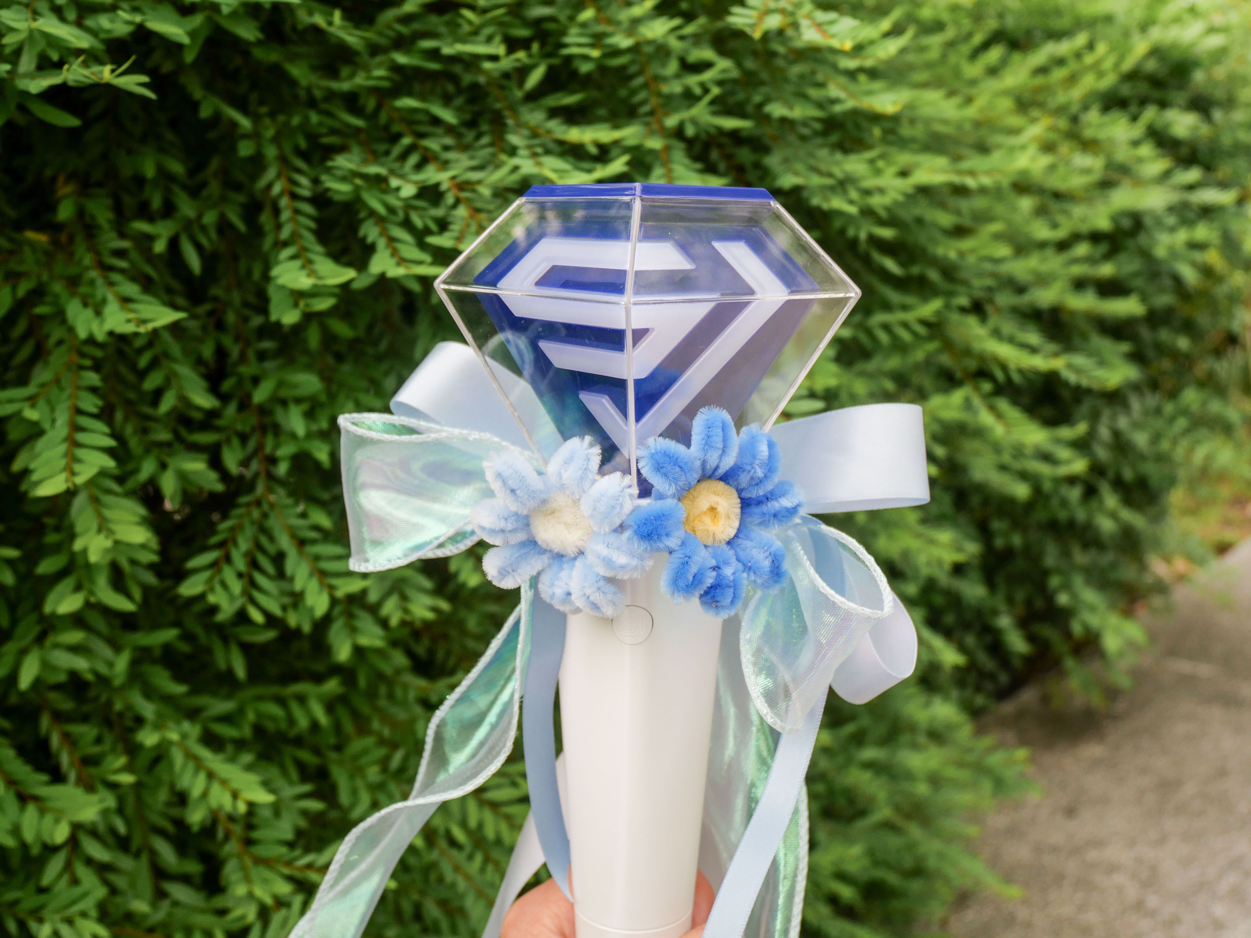 追星應援必備！客製雙面夢幻手燈裝飾 毛根花 × 浪漫緞帶🎇（不含手燈）