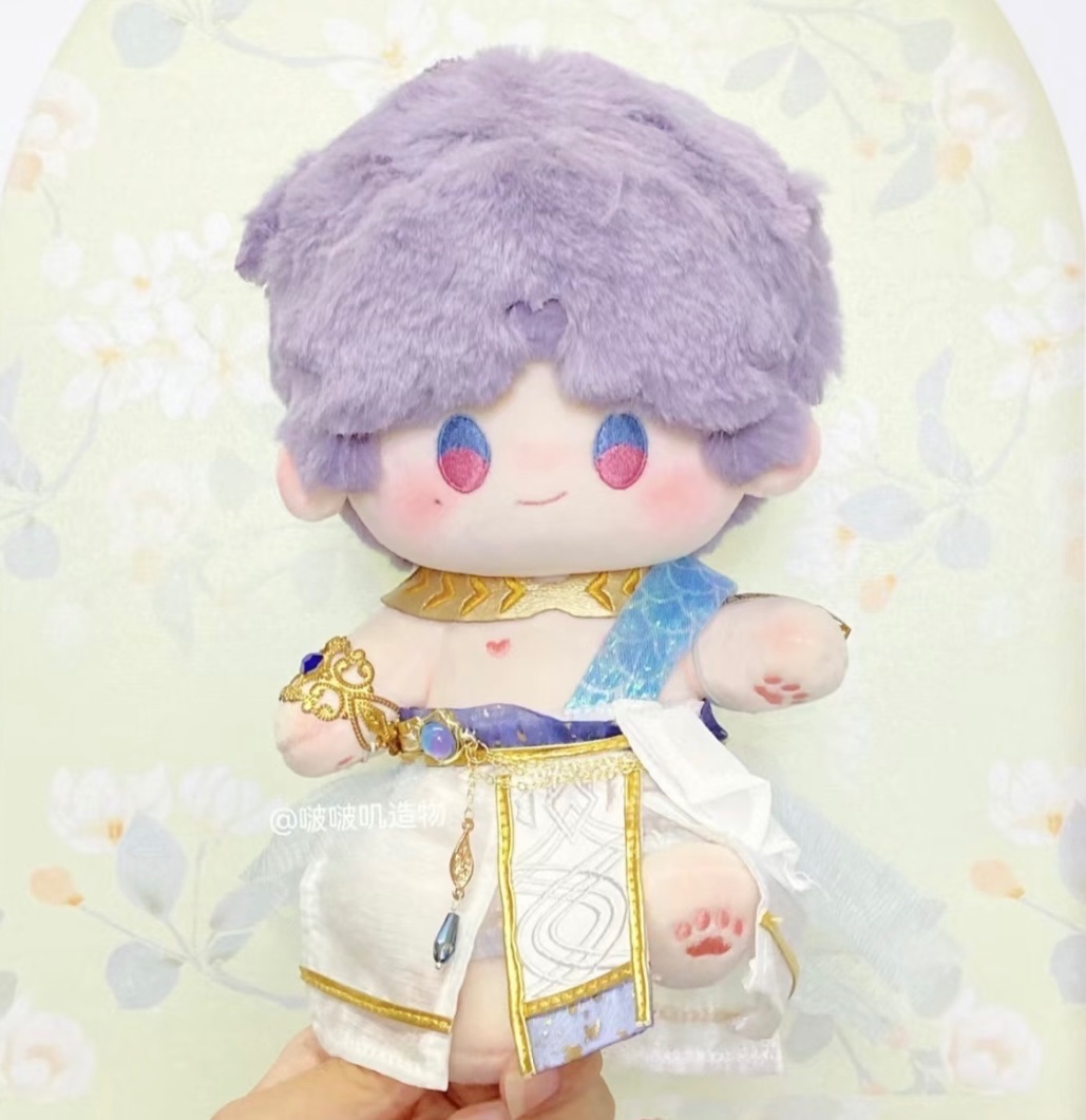 20cm海神套裝 6件組 （脖圈+腰帶+裙子+褲子+尾骨+臂環）/ 20cm有骨裸娃