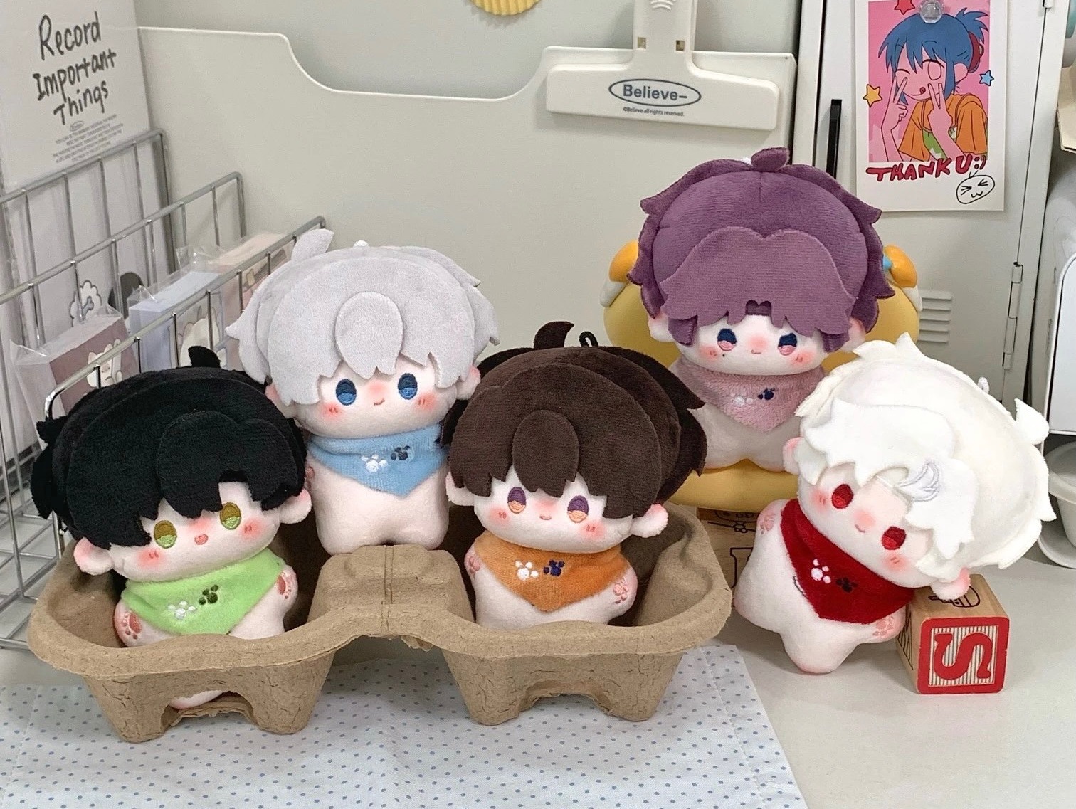 10cm髮片海星體裸娃 含圍巾）