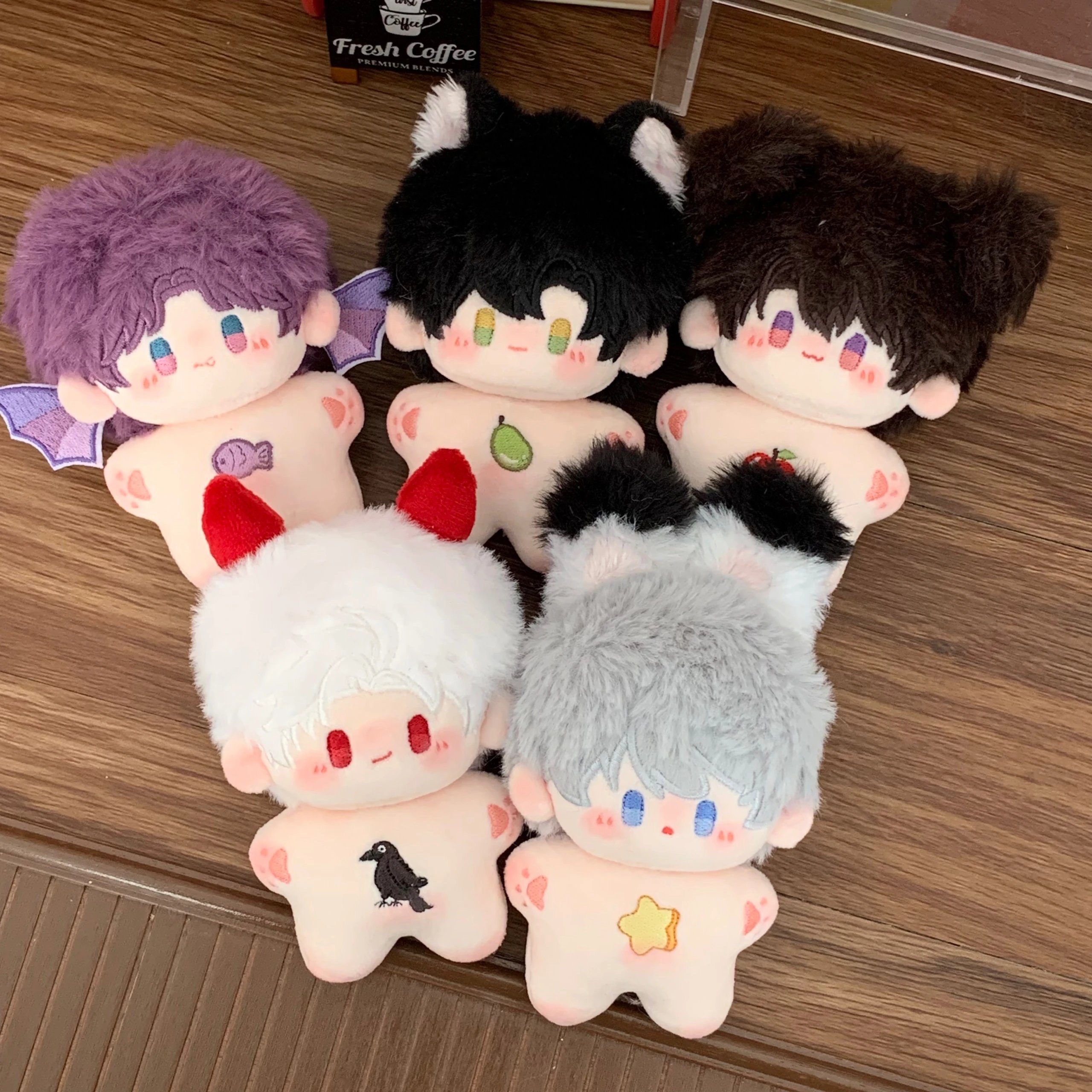 10CM膠囊眼海星體裸娃+皮筋耳+出生證