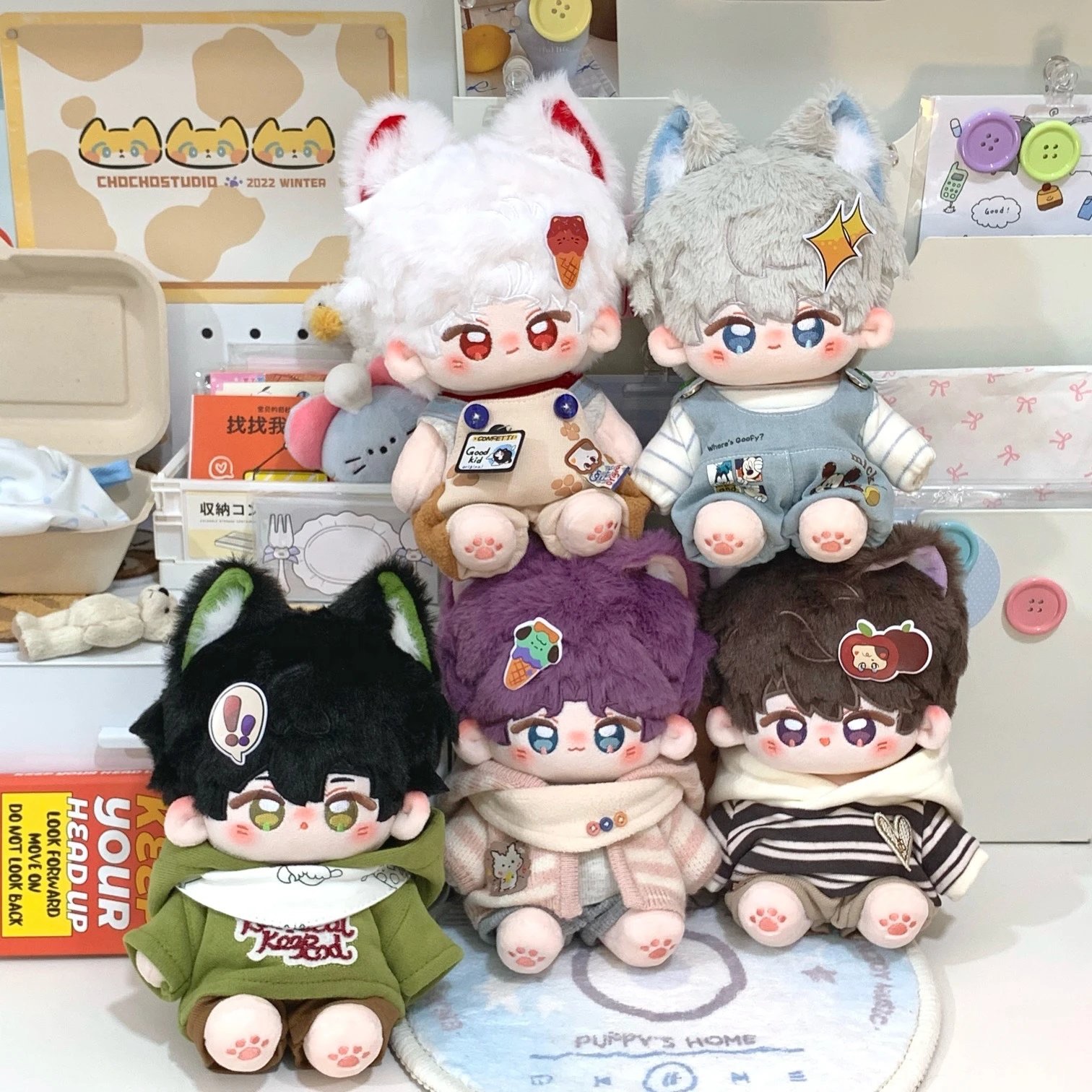 10cm/20cm 正常體裸娃有骨架 有出生證+立牌