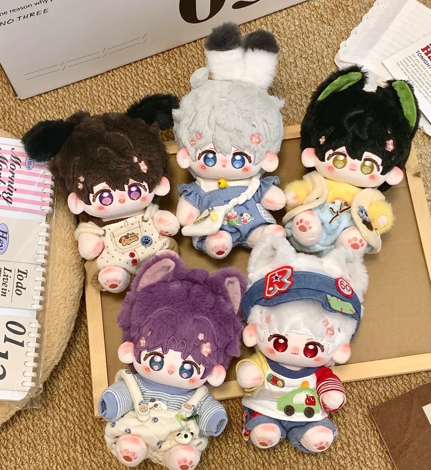 花卡 20cm/10cm 裸娃有骨架+皮筋耳+出生證