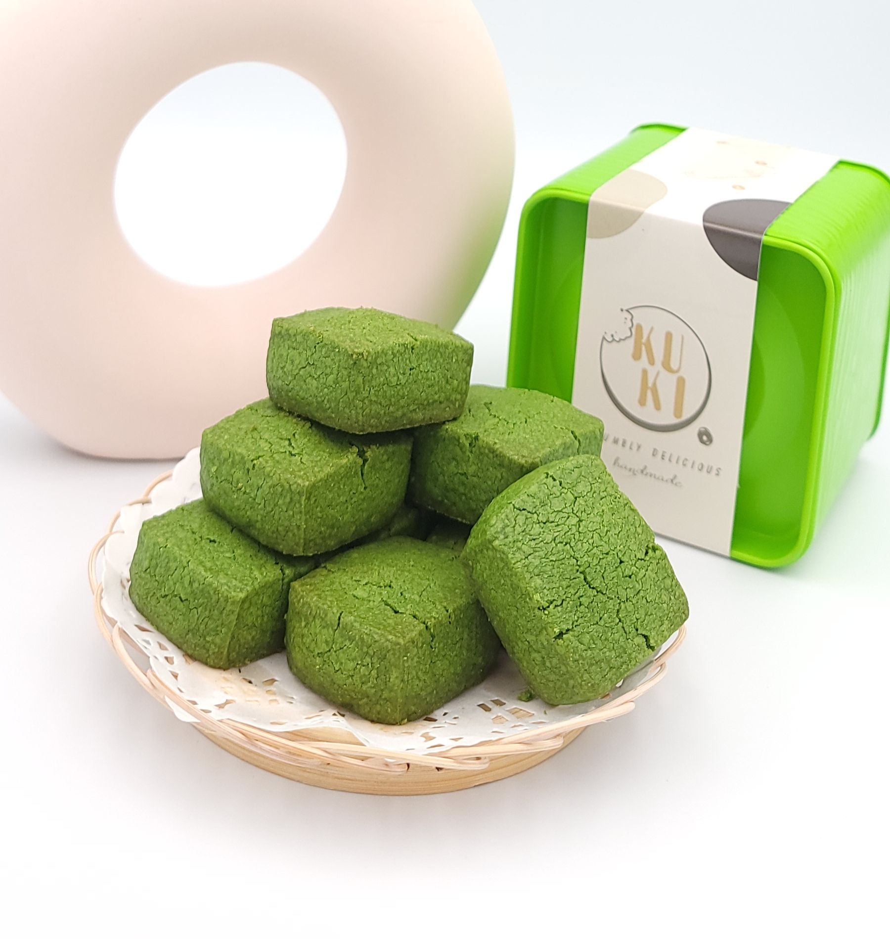 抹茶曲奇餅-如遇包裝材料不足，罐子顏色會隨機出貨呦~