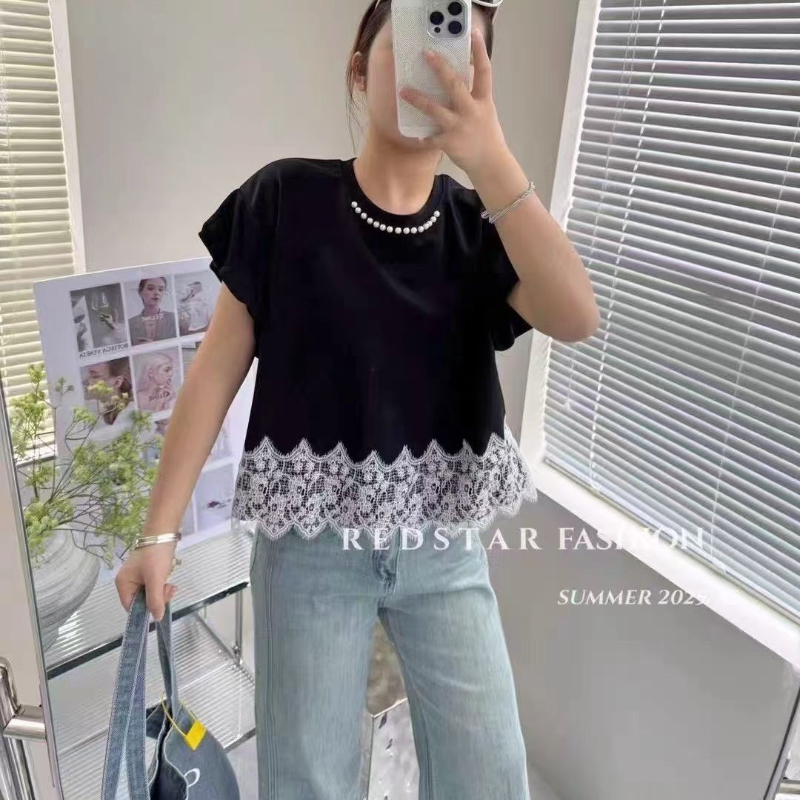 好日子GOOD DAY║2737 完美氣質珍珠蕾絲拼接上衣