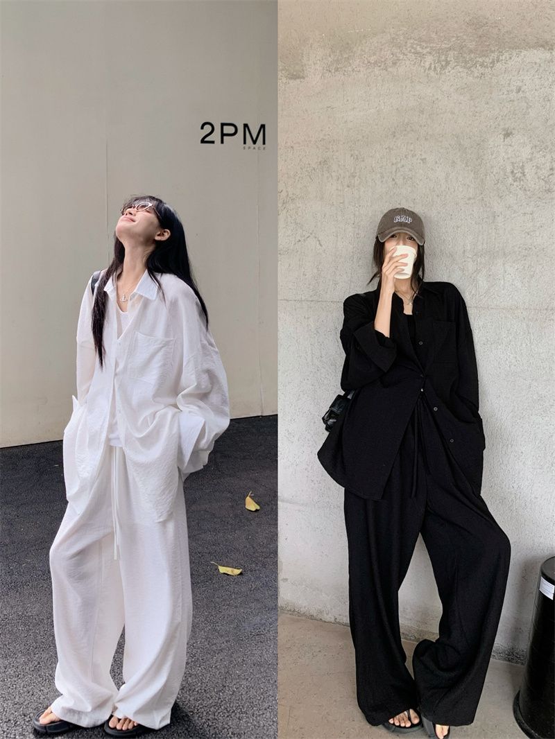 W簡約襯衫+寬褲/套裝25春0515F03