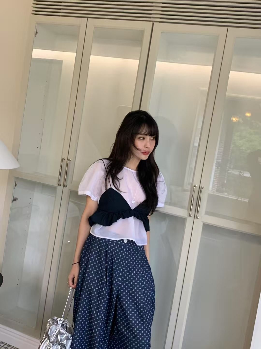 W性感微透配色小可愛上衣*2色25春0529F06