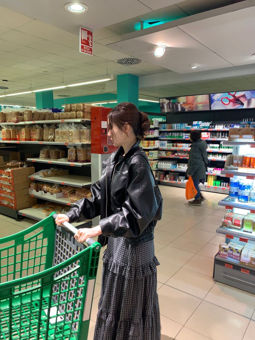 W荷葉花邊格紋長裙25春0529F09