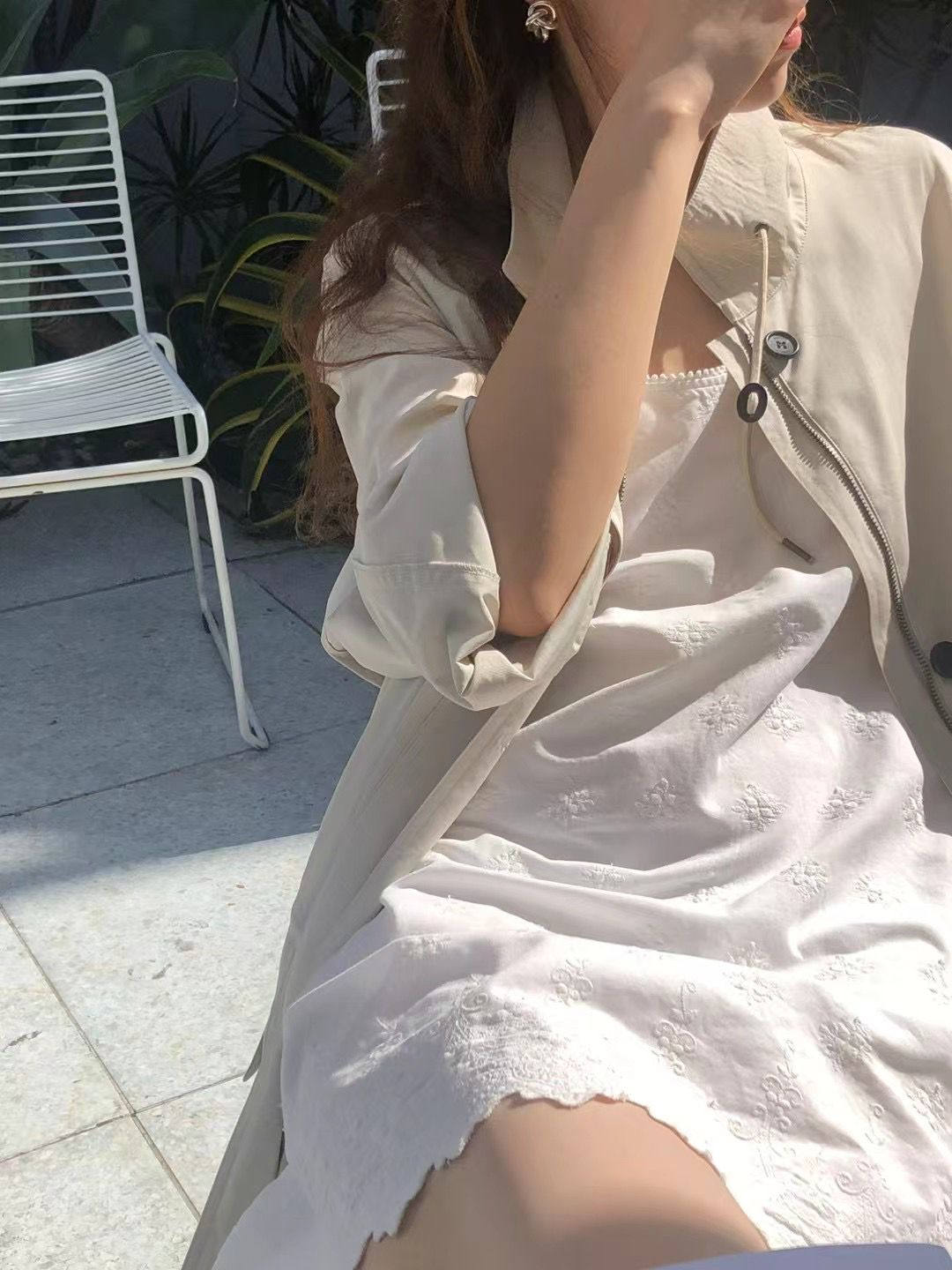 W法式蕾絲刺繡洋裝25春0529F10