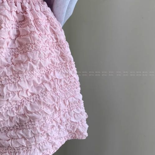 W縐褶感荷葉短褲*4色25春0529A06