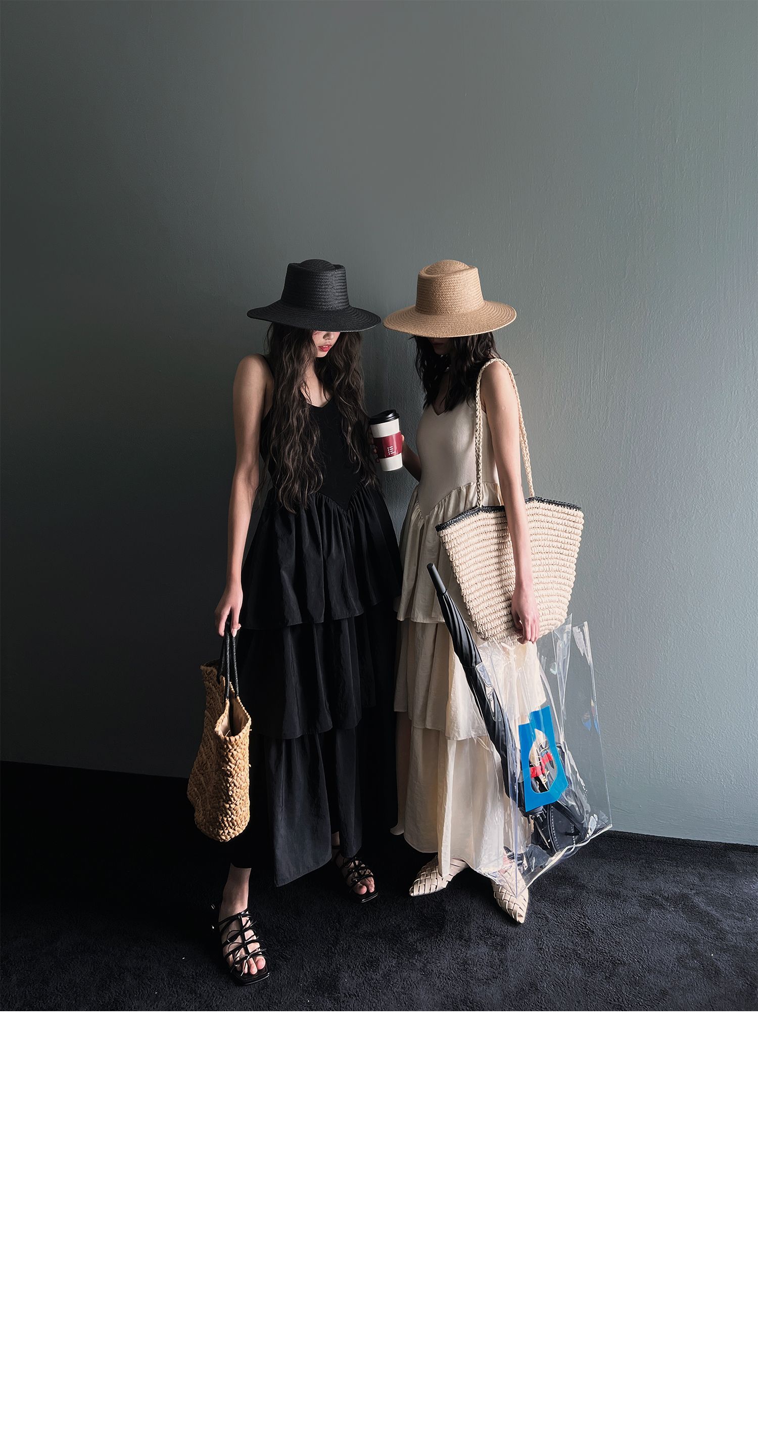 W可愛荷葉抓褶蛋糕洋裝*2色25夏0612F08