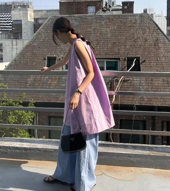 W造型後綁帶蝴蝶結背心洋裝*4色25夏0626A07