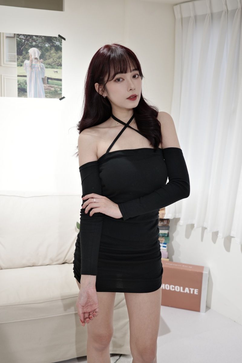 辣妹綁帶手袖洋