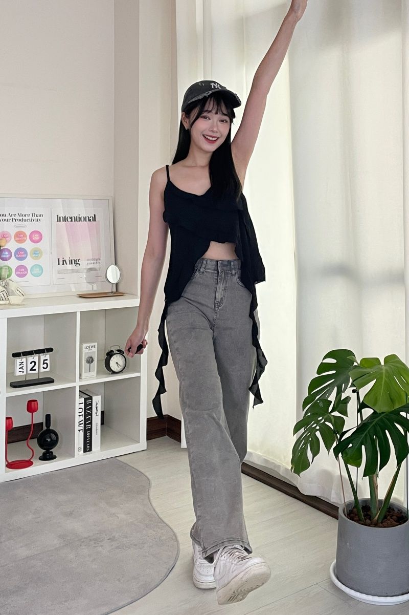 全彈直筒寬褲