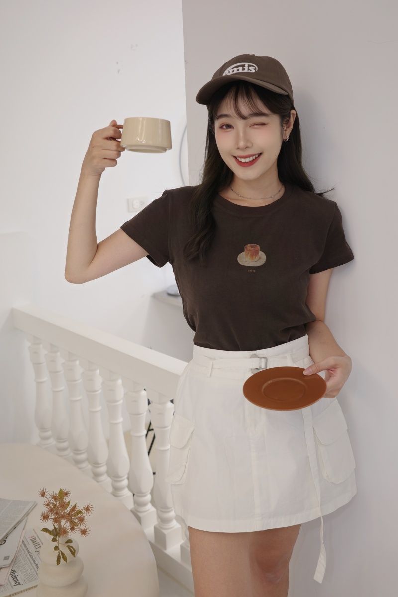 Latte咖啡短袖棉T