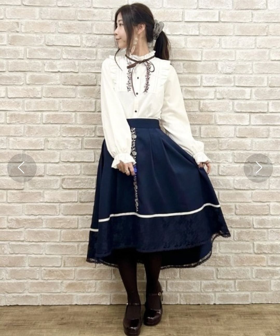 axesfemme 薔薇刺繡裙