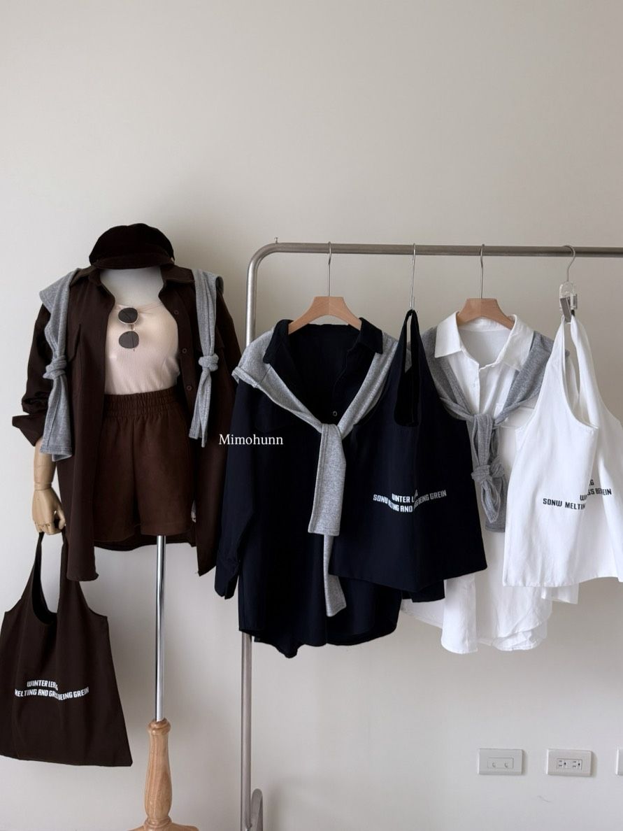 現貨🥤日常襯衫+披肩（送同款字母包）