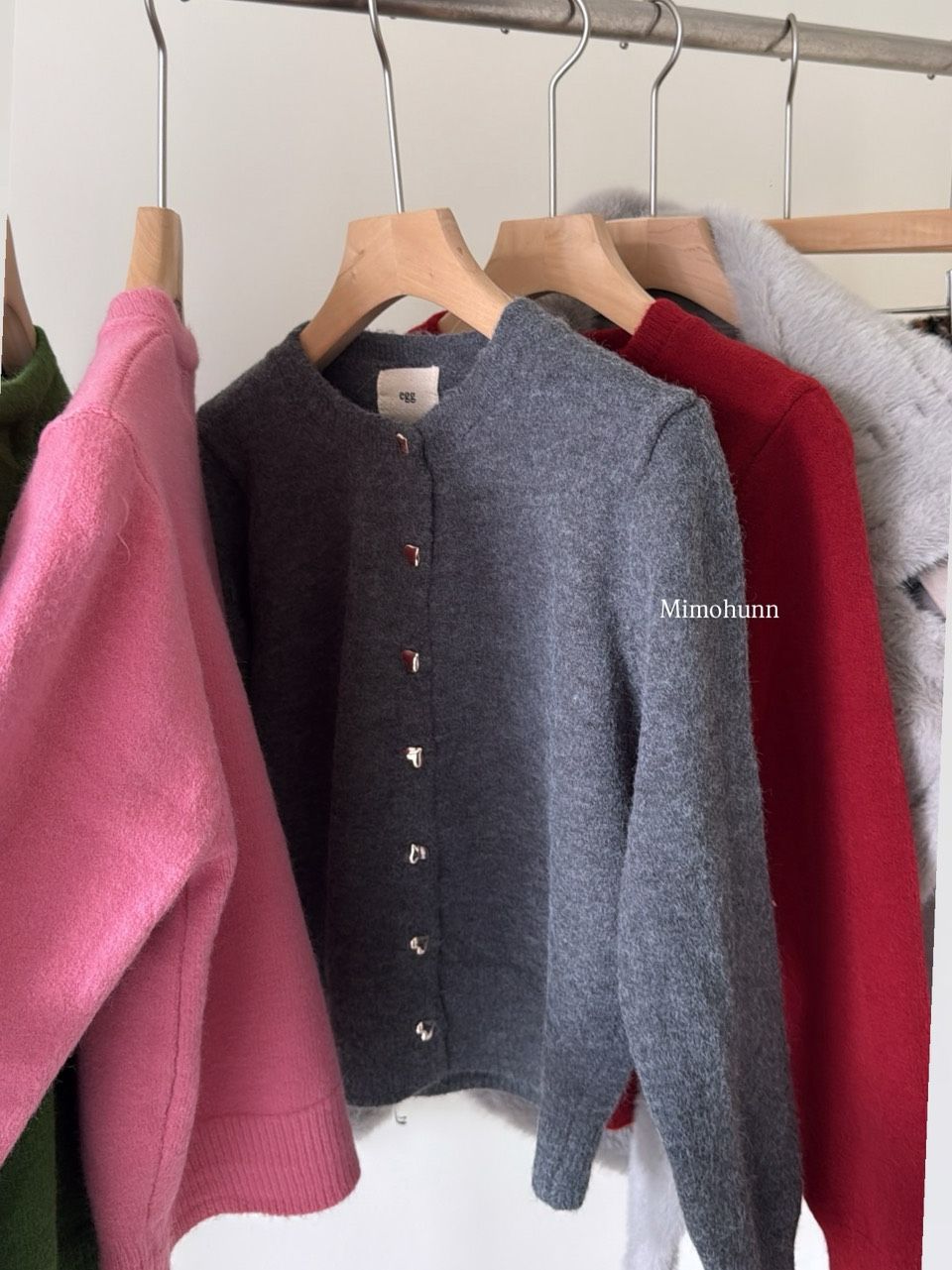 愛心釦柔感針織上衣外套