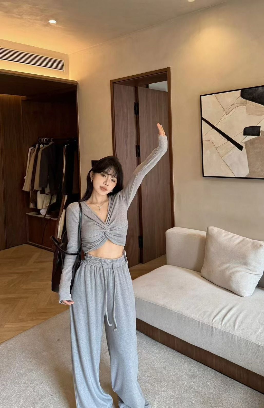 現貨秒出🖤設計感牛結上衣+長褲