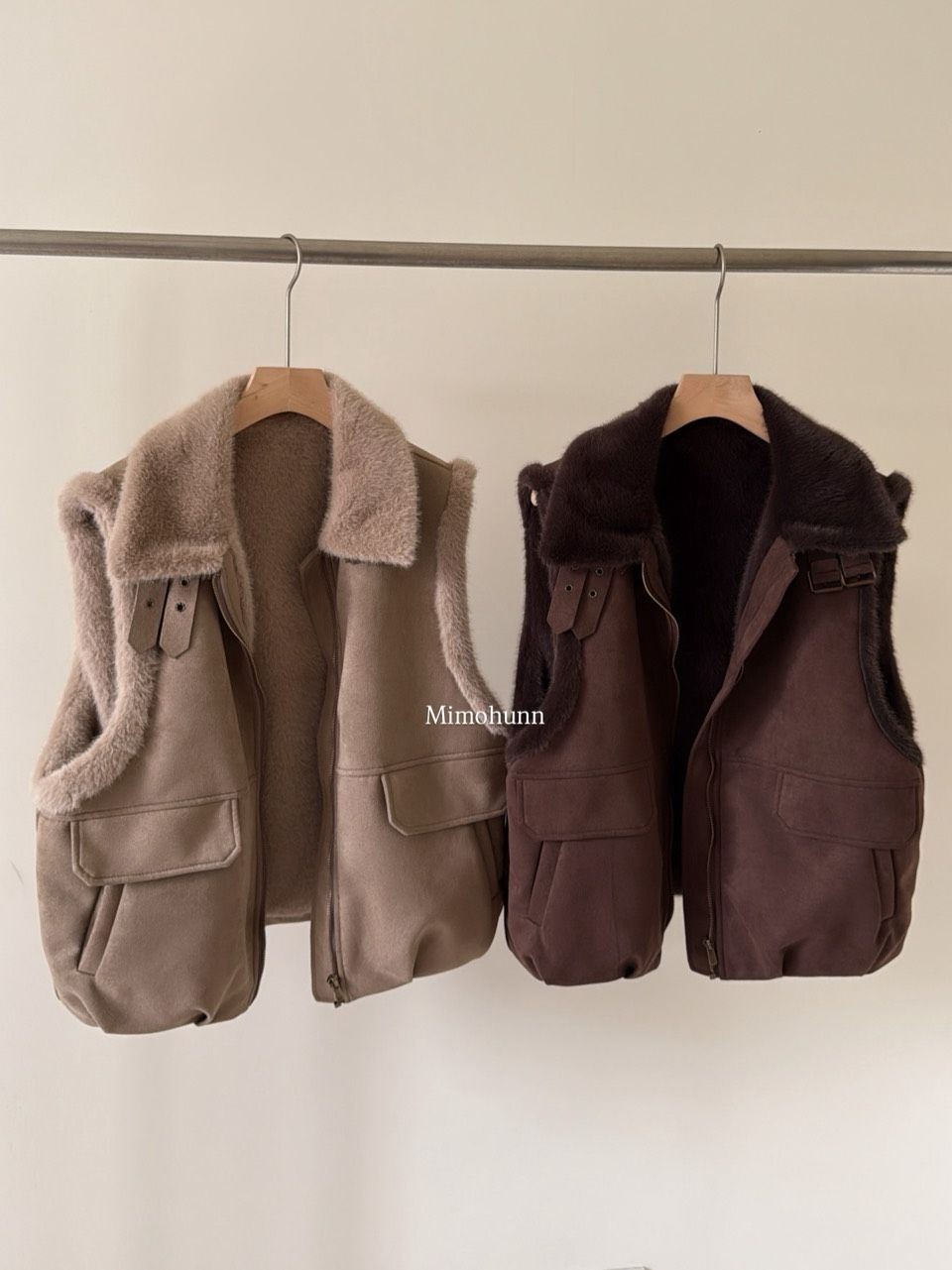 現貨秒出🎠巴恩風牧野拼毛麂皮背心