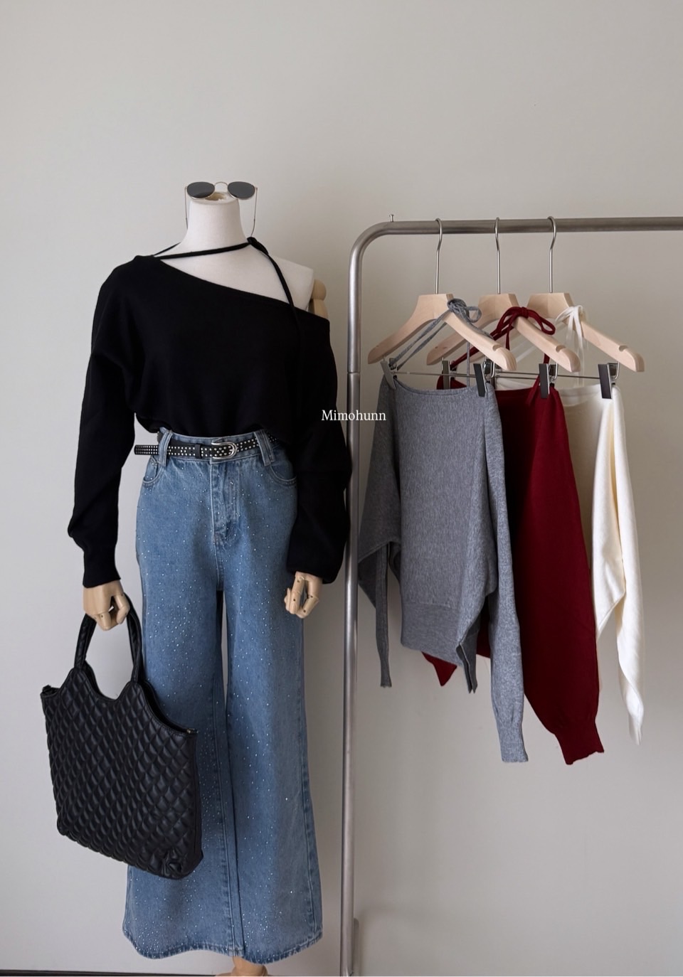 現貨秒出💕超親膚！斜肩綁帶上衣