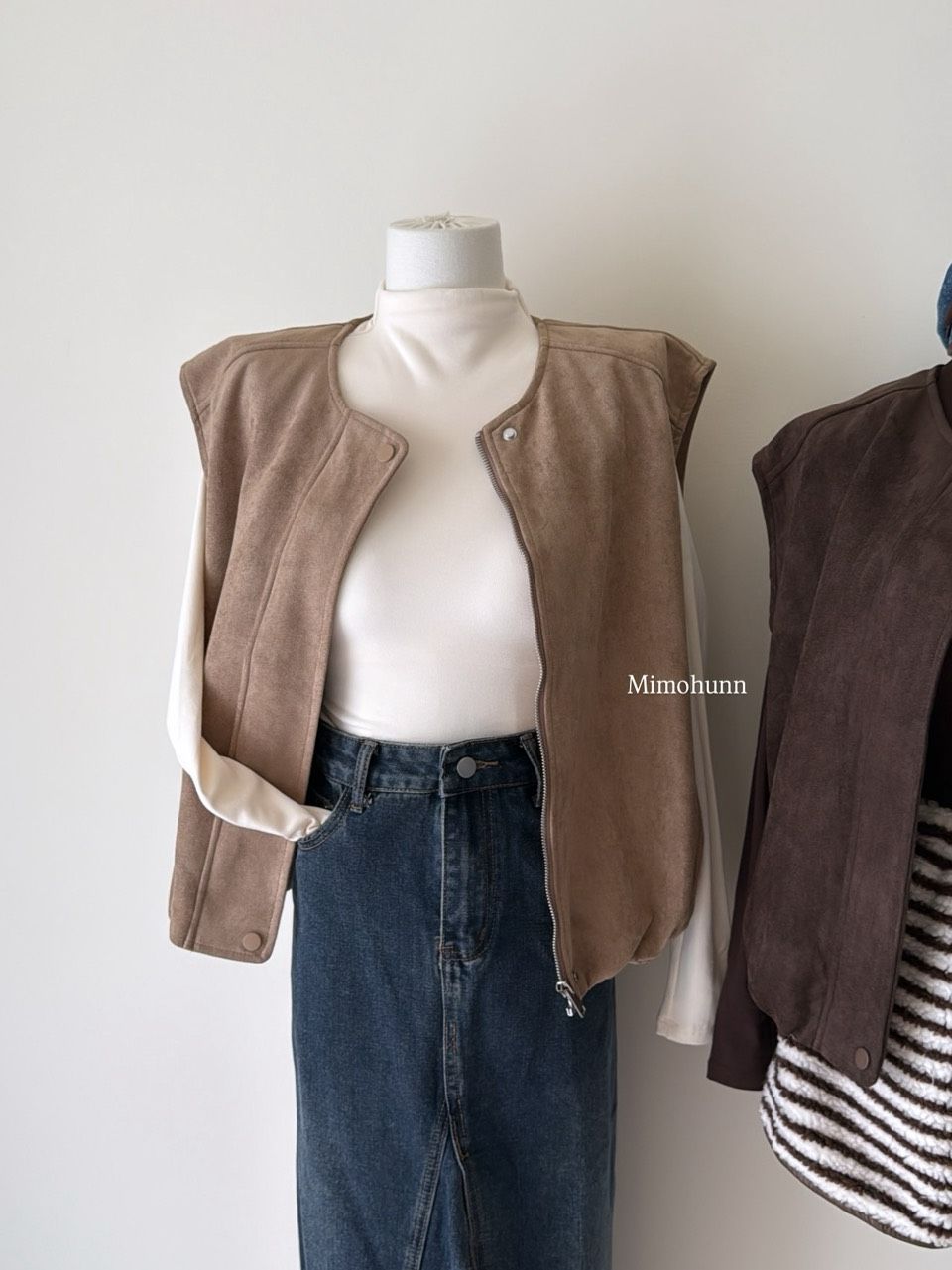 現貨秒出☁️麂皮立領背心