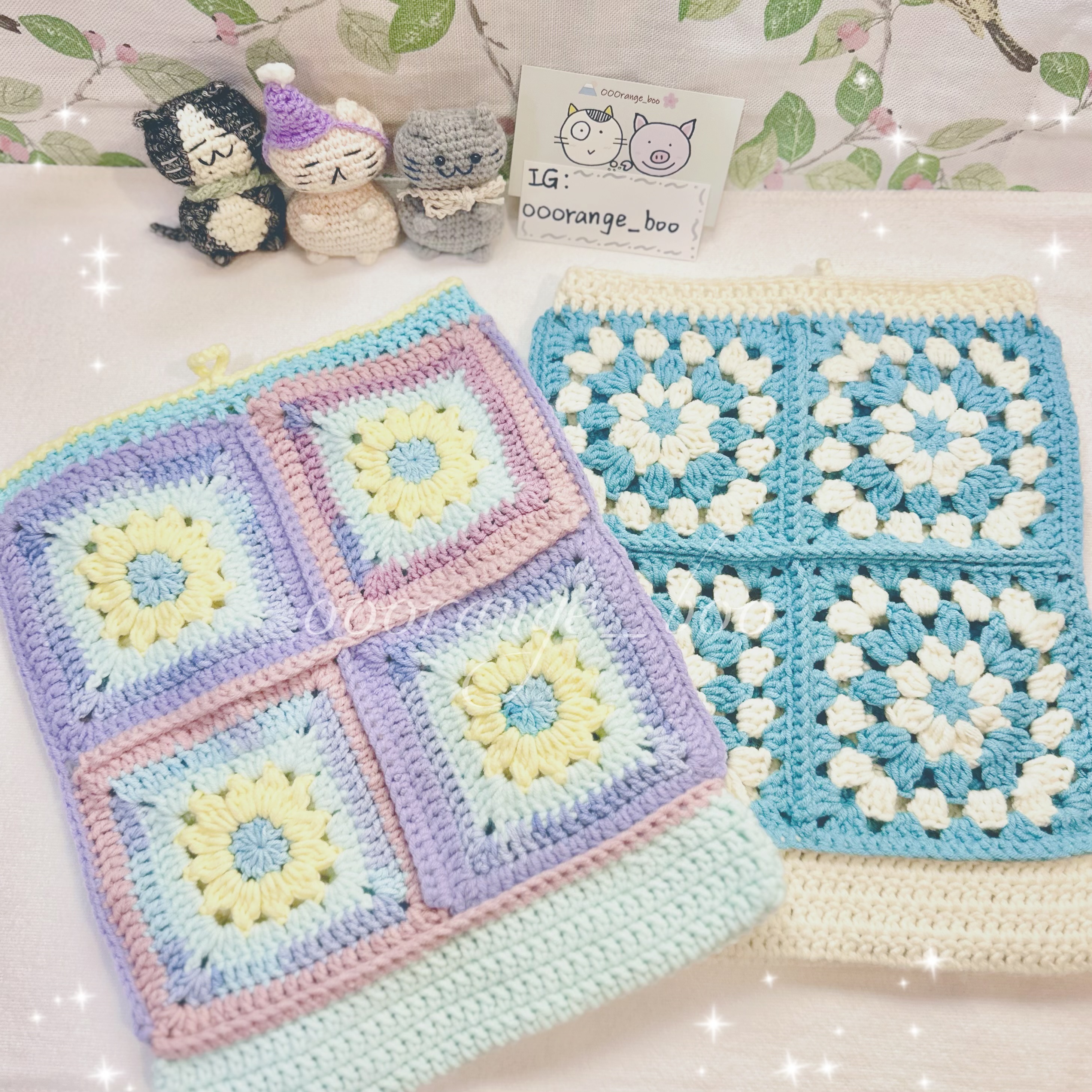 手作-《iPad11 保護套》祖母格｜練習品針織｜織品｜手作｜鉤針