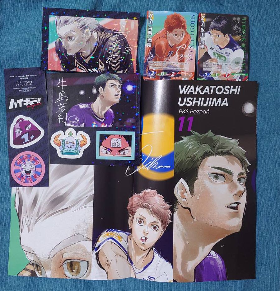 排球少年（圖上全部）海報＋附錄貼紙＋球員卡兩張