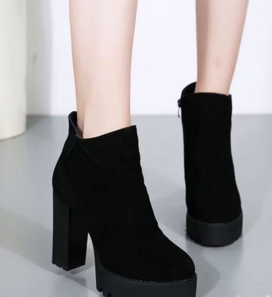 粗跟短靴 高跟靴 防水靴