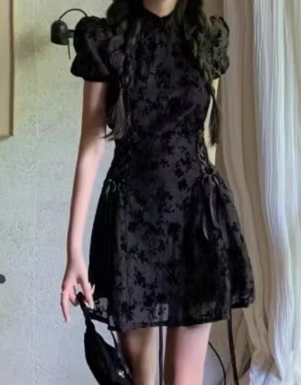 暗黑甜酷風 新中式旗袍 洋裝