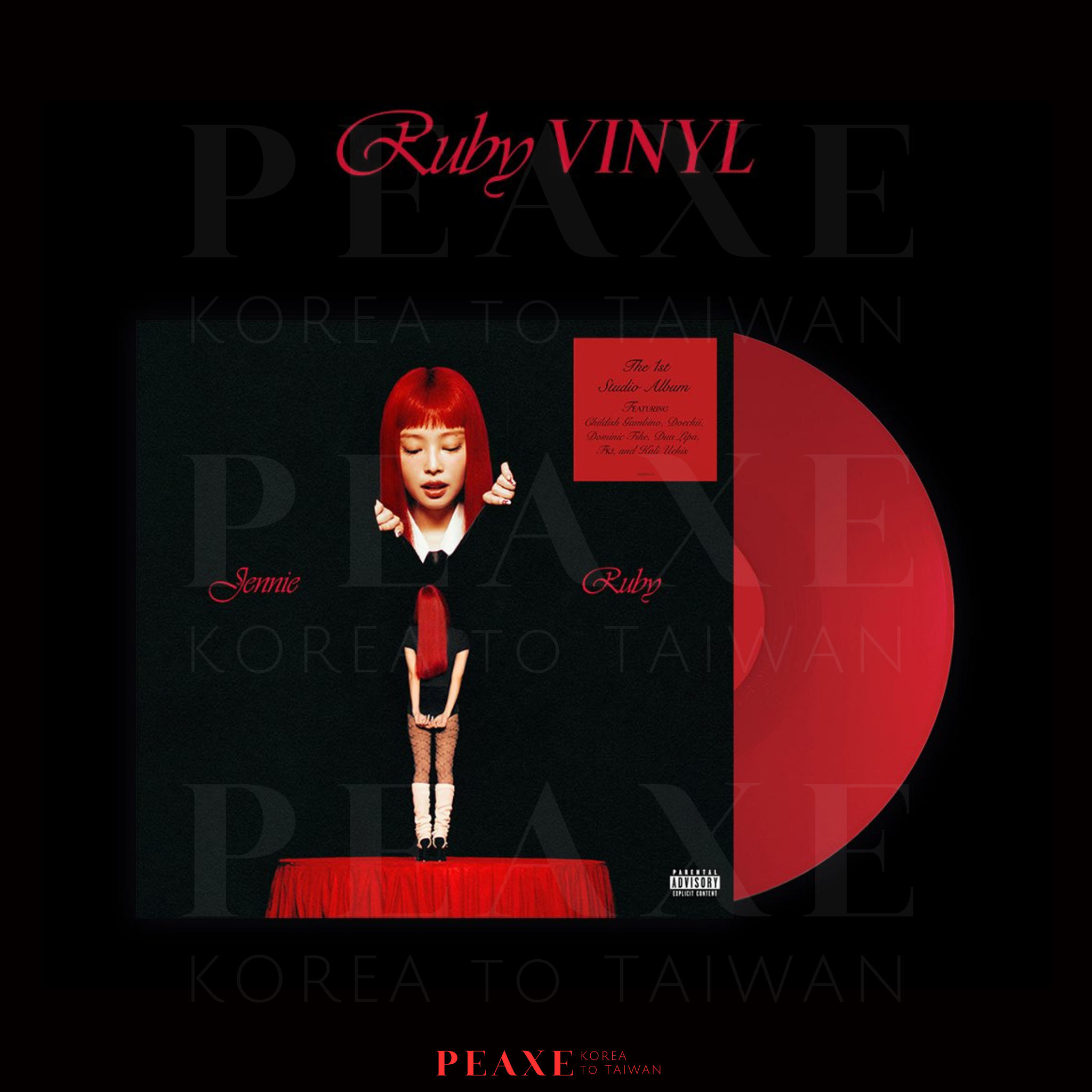 JENNIE（BLACKPINK）1st Album [Ruby] （Color VINYL） 黑膠（紅膠）LP唱片