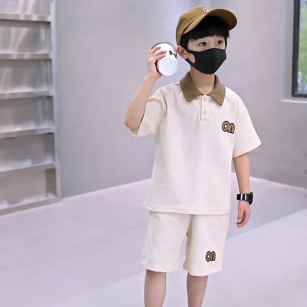 夏季中小童polo衫休閒套裝