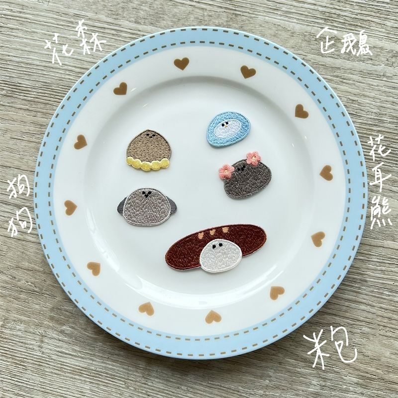 乓乓夥伴背膠刺繡貼-5款