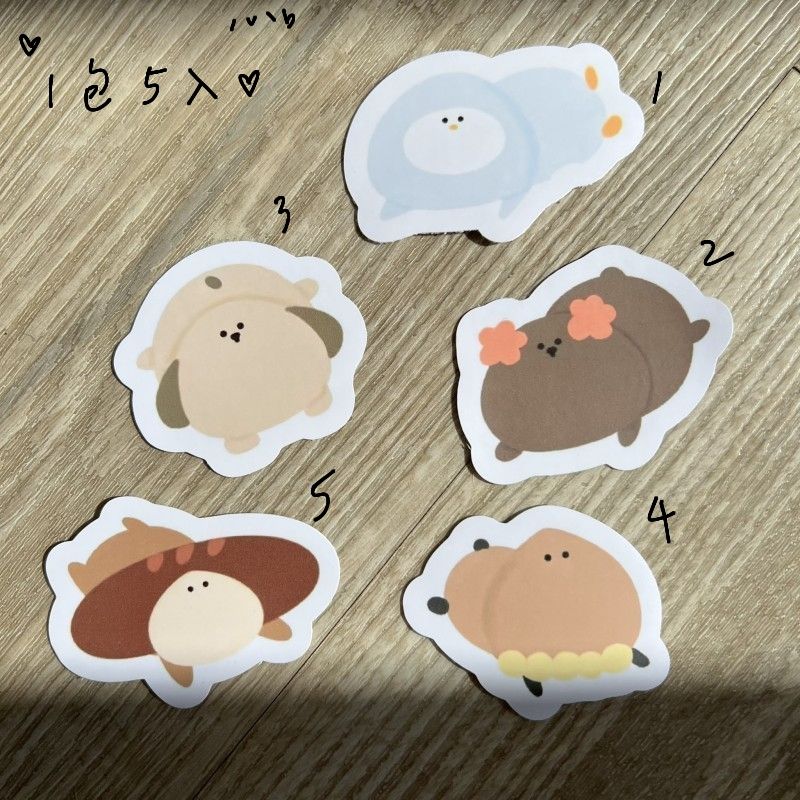 趴趴夥伴全斷貼紙5入1包