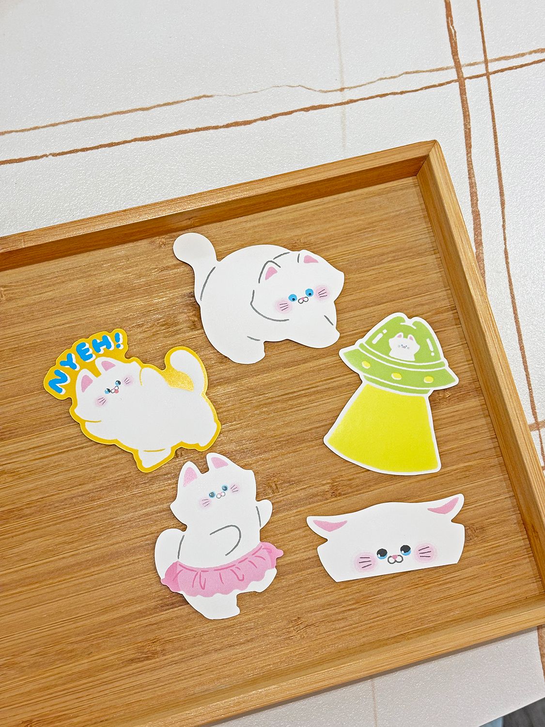 妲蒂貓貼紙+療癒小卡組（防水不防刮）